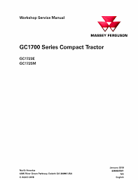 Massey Ferguson Gc1723e Gc1725m Tractor Service Manual Tractors Massey Ferguson Manual