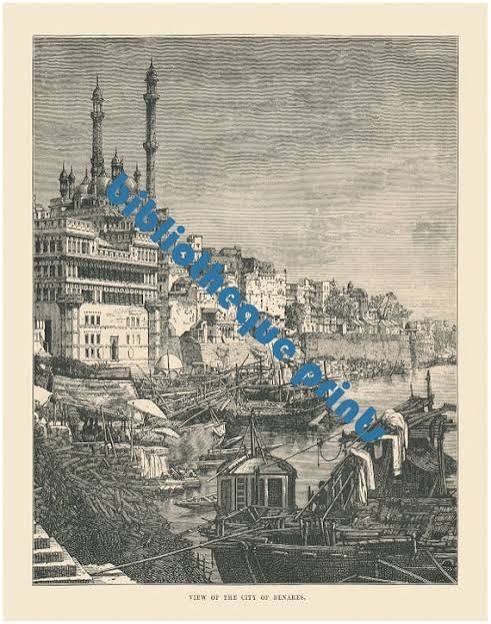 Varanasi (benares) India View 1890 Engraving Illustration | Fine Art Print - Etsy