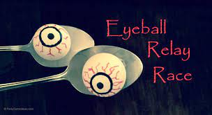 Halloween Eyeball Relay Race Party Game For Kids