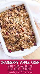 Cranberry Apple Crisp With A Brown Sugar Cinnamon Crumble Easy Fruit Crisp Recipe Is Filled With S Apple Cranberry Crisp Recipe Cranberry Dessert Fruit Crisp