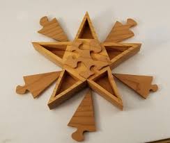 Wooden Star Puzzle Etsy Wooden Stars Wooden Stars