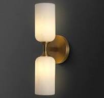 Gleam Flare 14 in. 2-Light Gold Modern Natural Alabaster Wall Sconce, Brass  Bathroom Sconces for Living Room, Staircase, Hallway YX395DOE521 - The ...