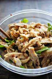 Spicy Shredded Chicken Salad Spice The Plate Recipe Shredded Chicken Salads Steam Chicken Recipe Shredded Chicken