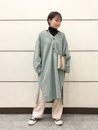 2020年冬 ニットワンピースコーデ 現在ヒット中な5着で作る着回しパターン folk ニットワンピース コーデ タートルネックニット ワンピース 着回し
