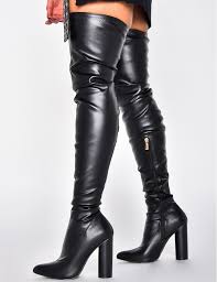 Collants et bottes robes en cuir noir bottes cuissardes mode féminine cuissardes mode mode cuissarde talon tenue avec. Cuissardes Cuir Closeout 25013 14d7d