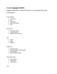 5 Love Languages Activity By Horticulture And Health Tpt