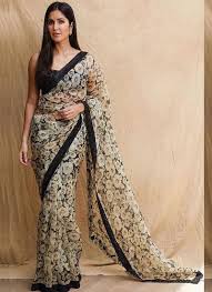 Katrina Kaif Wear Black Digital Printed Saree