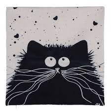 Cartoon Images Linen Cotton Blend Cushion Cover Home Office Sofa Square Cat Pillow Case Decorative Cushion Covers Pillowc Cat Art Cat Posters Cats Illustration
