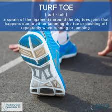 Turf Toe Is A Sprain Of The Ligaments Around The Big Toes Joint That Happens Due To Either Jamming The Toe Or Pushing Off Repeate In 2020 Turf Toe Toe Injuries
