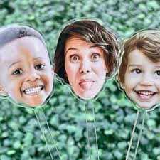 Printed Face Stir Stick, Acrylic Cocktail Sticks, Wedding Drink Stirrers,  Print YOUR Own Image, 2-sided, Childhood Baby Photos