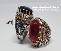 اجمل العقيق خاتم رسمي ونقش مميز عقيق يماني مميز احمر واسود طبيعي100 agate للعرض gemstones gemstone rings jewelry