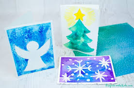 Make easy watercolor trees for cards, tags and decorations. Easy Watercolor Christmas Cards For Kids To Make Projects With Kids