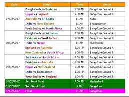 Sl vs w.i 1st t20 live streaming: T20 World Cup 2017 Schedule Time Table Blind Youtube