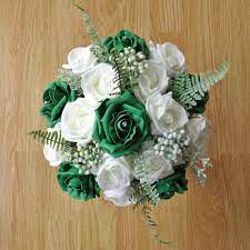 Yes, the buckets of blooming flowers overflowing from all corners of the wedding looks amazing, but for most brides it's just not something that's in the budget. Emerald Green Artificial Flower Collection Artificial Wedding Flowers