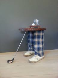 Side Table Accent Table Vintage Whimsical Golfer S Table Golf Home Decor Furniture Golfer S Leg Table Golf Furniture Golf Room Golf Decor