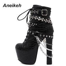 Cheap Platform Ankle Boots Goth Shoes Gothic Shoes Goth Boots