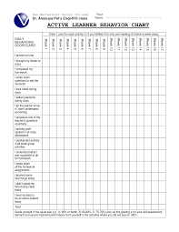 Free Printable Daily Behavior Chart For Teachers Free