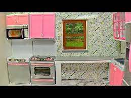 Diy Doll Kitchen How To Make A Kitchen For Barbie Diy For Dolls Youtube Diy Doll Kitchen Barbie Kitchen Diy Doll