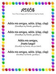 Spanish Goodbye Song Adios Spanish Lessons For Kids Preschool Spanish Preschool Spanish Lessons