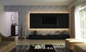 How to install tv unit tiles | tv unit best design namaskar dosto nk kalakar me aap sab ka swagat he.aj ke is video me hm ne tv unit tiles lagane ke bare me. Trendy Tv Cabinet With Black Tiles And Golden Accent Built In Light By Josy Mathew