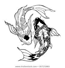 Black And White Koi Fish Yin Yang Tattoo Illustration Of Koi Carp Coloring Page Yin Yang In 2020 Koi Fish Drawing Fish Drawings Koi Fish Tattoo