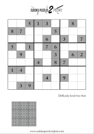 Difficulty is determined by removing numbers from a completed puzzle, the more you remove, the higher difficulty. Very Hard Sudoku Puzzle To Print 2