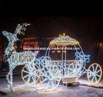 LED 3D Motify Metal Craft Deer Sleigh for Outdoor Christmas ...