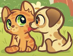 The cat tries to play the piano. How To Draw A Kitten And Puppy Step By Step Drawing Guide By Dawn Dragoart Com