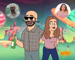 Digital Painting Of Rick Morty Rick And Morty Original Etsy In 2020 Digital Portrait Funny Family Portraits Family Drawing