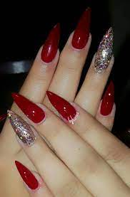 36 Romantic Red Acrylic Nail Art 2019 To Look Classy Vialaven Com Red Acrylic Nails Red Nail Art Designs Red Nail Art