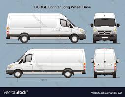 Dodge Sprinter Long Wheel Base Standart Roof Cargo Van Detailed Template For Design And Production Of Vehicle Wraps Scale 1 To 1 Cargo Van Renault Master Dodge