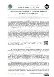 Check spelling or type a new query. Pdf Online Learning And Its Problems In The Covid 19 Emergency Period
