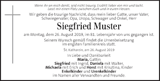 Vorlagen für todesanzeigen und trauerbriefe, trauerkarten. Traueranzeigen Von Siegfried Muster Trauer Kleinezeitung At