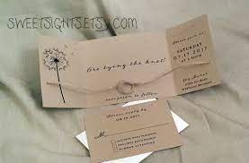 Tying The Knot Invitation 25 Tying The Knot Cards Rustic Etsy Handmade Wedding Invitations Wedding Invitations Rustic Tie The Knot Wedding