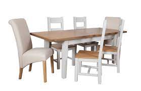 The standard table slide, used for opening and extending standard four leg tables, consists of a series of parallel boards that are able to slide back and forth on smooth joinery with a male and female butterfly notch. Oakwood Living Grey Painted Oak 1 2 Extending Dining Table 120 160cm Lodge Furniture Uk
