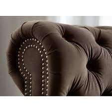 Brown leather tufted nail head chesterfield style salon sofa hardwood frame 100% genuine full gr. Jules 90 W Chocolate Brown Velvet Tufted Chesterfield Sofa 58j03 Lamps Plus