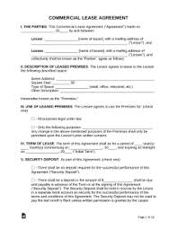 Edwin tan / getty images in a lease, the lessor is the person or entity that. Free Commercial Lease Agreement Template Word Pdf Eforms