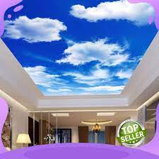 Pasalnya, dibutuhkan keserasian antara warna lampu hias dengan konsep yang anda buat. High Quality Kustom Dinding Mural Dinding Besar Lukisan Langit Biru Dan Awan Putih Wallpaper Shopee Indonesia