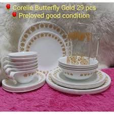 Includes large dinner plates, luncheon plates, small plates, small bowls, gravy bo. Corelle Butterfly Gold 29pcs Shopee Malaysia