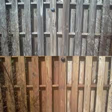 Much like a wood deck, a wood fence needs to be washed and stained every couple of years to keep it looking nice. Power Washing Wood Fence Reflections Exterior Services