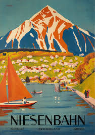 niesenbahn schweiz switzerland suisse vintage poster gmunder 1938 travel posters vintage travel posters travel illustration