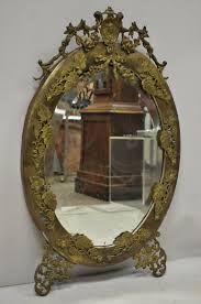 Bathroom vanity lighting > all bathroom vanity lights; Antique French Louis Xvi Brass Frame Oval Beveled Glass Mirror Bronze Ormolu For Sale At 1stdibs