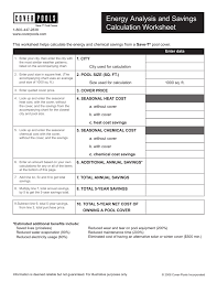 energy analysis and savings calculation worksheet