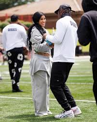Cardi B and Stefon Diggs at his annual youth football camp.
