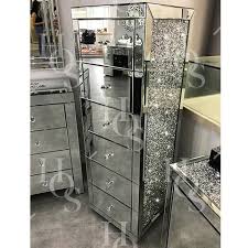 Pre Order Diamond Crush On Top 6 Drawer Tallboy Glam Bedroom Decor Mirrored Bedroom Furniture Mirrored Furniture Decor