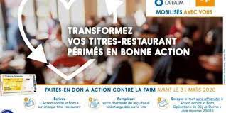 Elle est validée pour résilier le contrat action contre la faim dons caritatifs dans les meilleures conditions, et vous gagnez du temps en évitant de chercher. Titres Restaurants Perimes Action Contre La Faim Organise Sa Collecte Annuelle