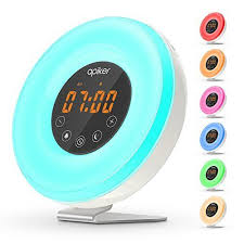 Inlife Wake Up Light Alarm Clock Sunrise Simulation Dusk Fading Night Light With Nature Sounds Fm Radio Tou Light Alarm Clock Alarm Clock Sunrise Alarm Clock