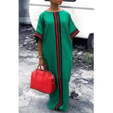 Lovely Casual O Neck Striped Patchwork Green Floor Length Dress In 2020 Red Floor Length Dress Floor Length Dresses Dresses