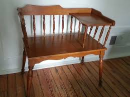 Maple Telephone Table Bench Vintage 1950s By Pastback On Etsy Maple Furniture Vintage House Early American Decorating