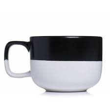 Wilko Mug 2 Tone Black 1 34 Liked On Polyvore Featuring Home Kitchen Dining Drinkware Black Coffee Mu White Coffee Cups White Tea Cups Stoneware Mugs